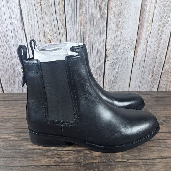 Coach Maeve CN143 Slip On Black Leather Bootie Women's Sz 7.5 B - Picture 3 of 9